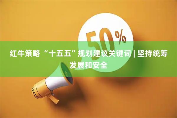 红牛策略 “十五五”规划建议关键词 | 坚持统筹发展和安全